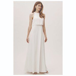 Jill Stuart Iva Crepe Maxi Dress Ivory